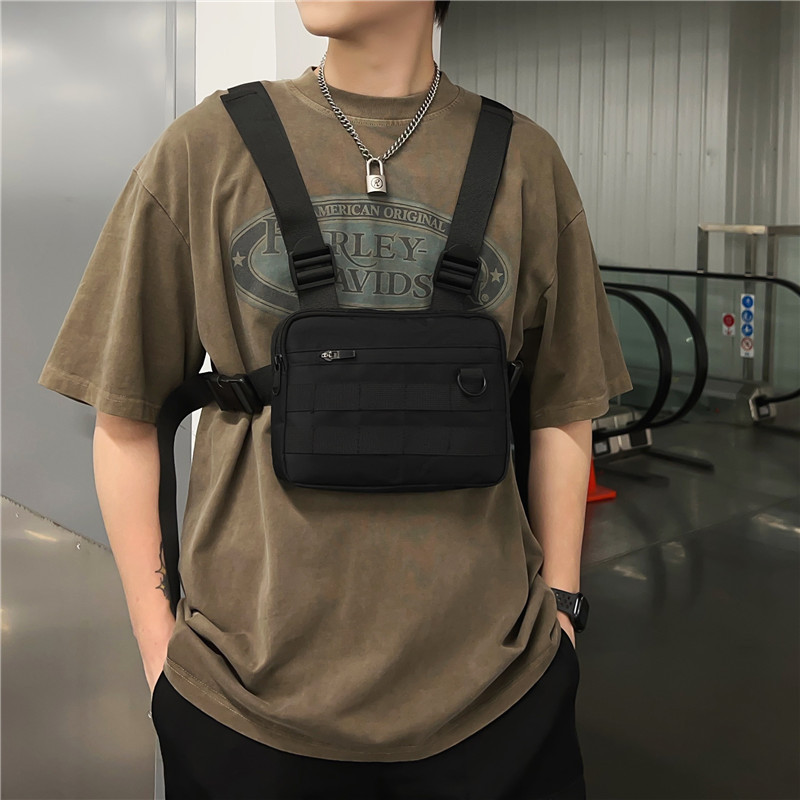 Tooling Vest Bag Tactical Heren Multifunctionele Tooling Functionele Wind Schouder Hip Hop Borsttas Voorkant Hangende Tas Vest Satchel_voghion.com