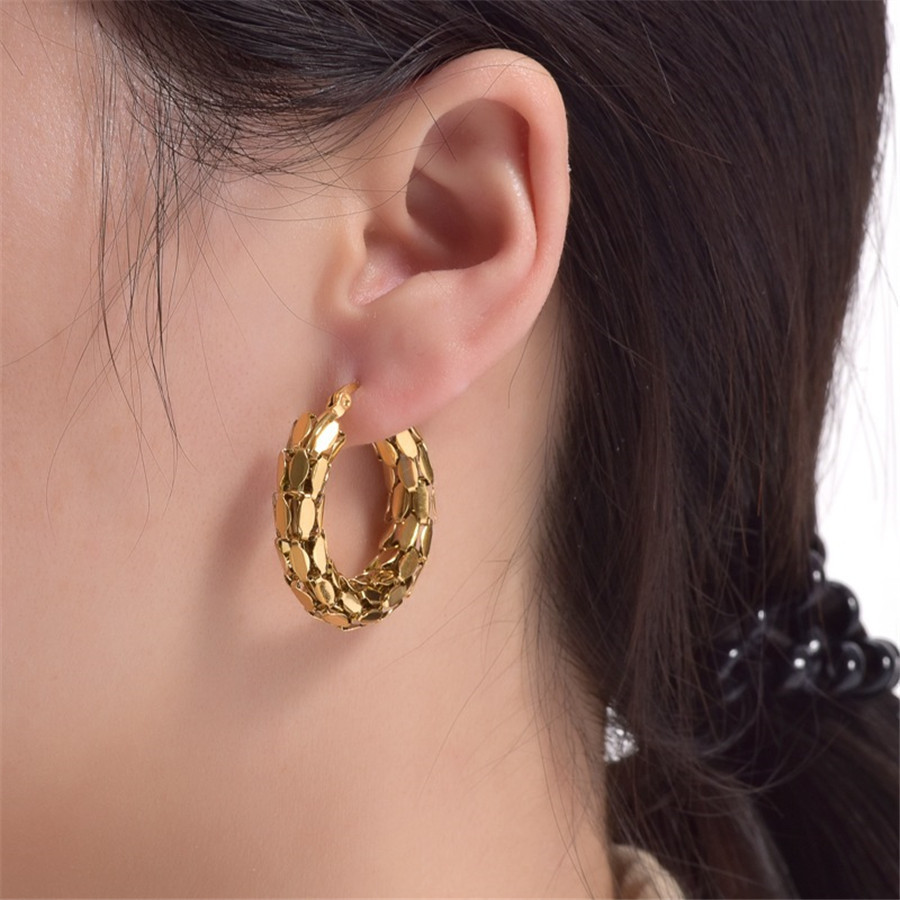 304 Stainless Steel Ear Needle Material 1 Pair Retro Geometric Plating 304 Stainless Steel Earrings