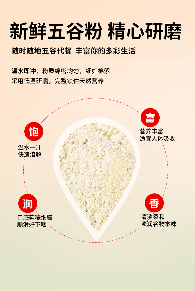Cooked White Hyacinth Bean Powder Bai Bian Dou Powder Instant Grain Drink Mix 500g quality and texture