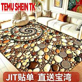 JIT客厅沙发天鹅绒大地毯卧室床边阳台地垫贴单代发春季新品