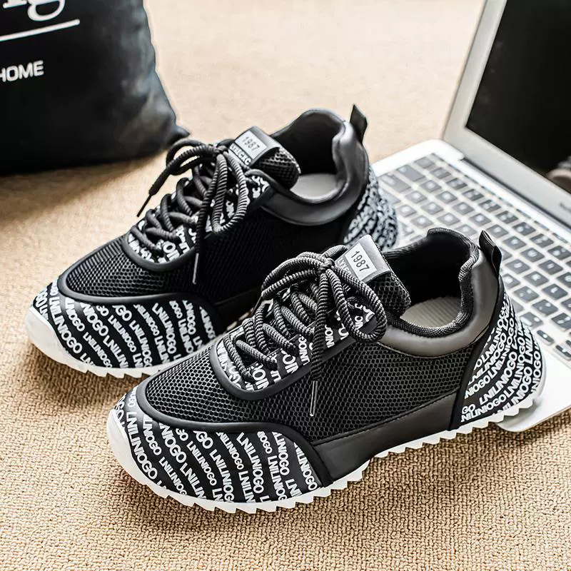 2025 летняя модная мужская обувь, модная сетчатая обувь на шнуровке, дышащая износостойкая спортивная обувь, мужская модная повседневная обувь