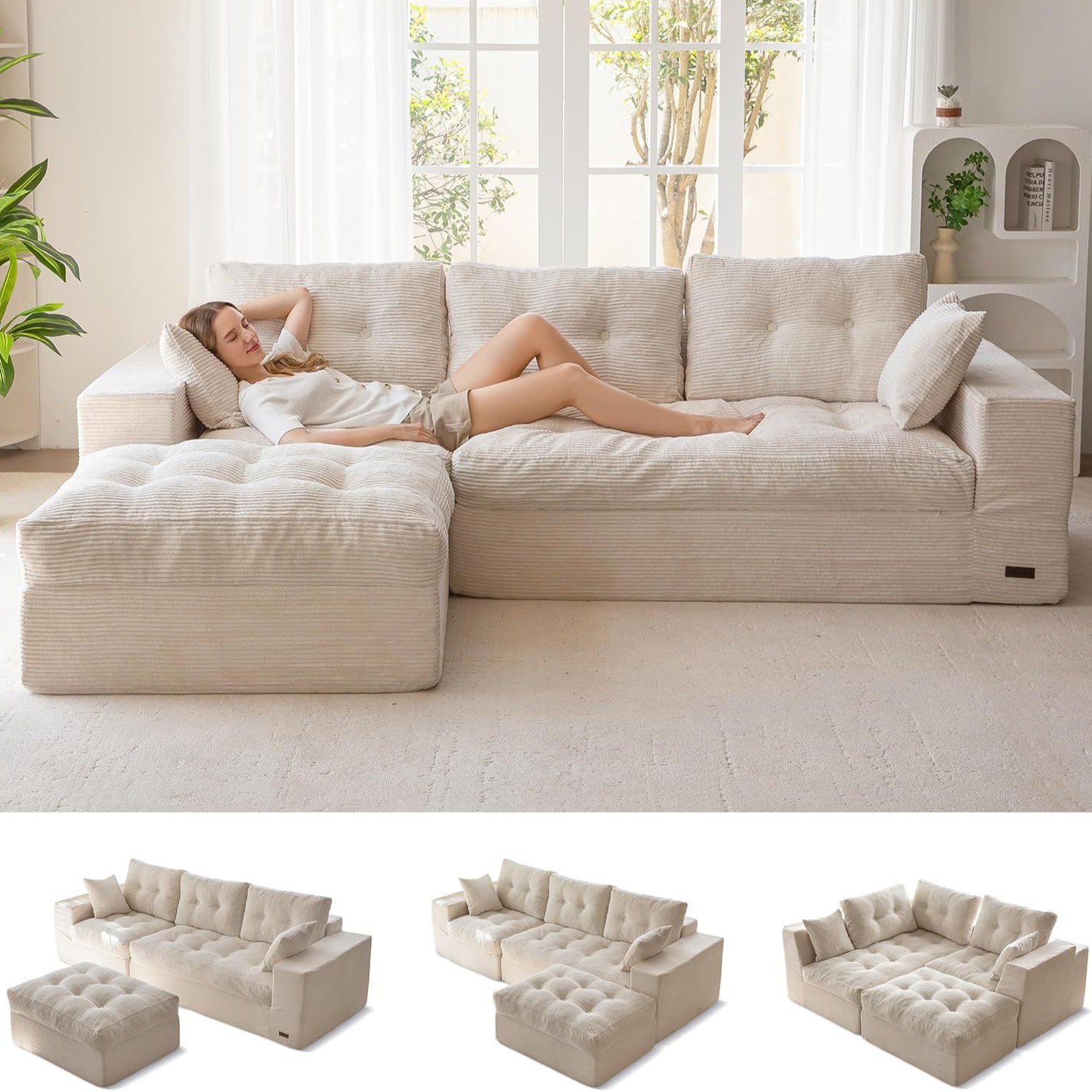 Explosión transfronteriza 32D sofá esponja comprimida sillón de sala de estar módulo de sofá combinado suelo sofá no necesita instalación