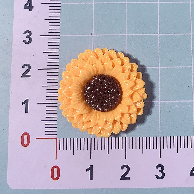 Nuevo colorido girasol flor diy accesorios de resina crema pegamento para el cabello clips para el cabello accesorios hechos a mano botones de zapatos broches