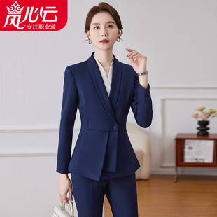 Suit women's spring professional temperament high-end beauty salon health care center gold shop hotel front desk overalls 6553