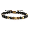 Golden copper woven zirconium, beaded bracelet, micro incrustation