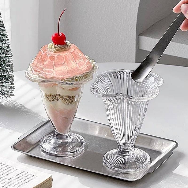 Simple ins viento taza Buffet helado postre pasha taza de helado irregular red bebida fría taza de pies cortos