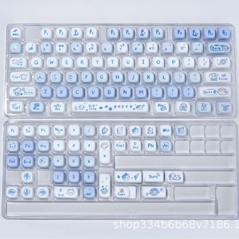 Puppy not white key cap MOA height PBT key cap five side sublimation cute customized personality full set of key cap