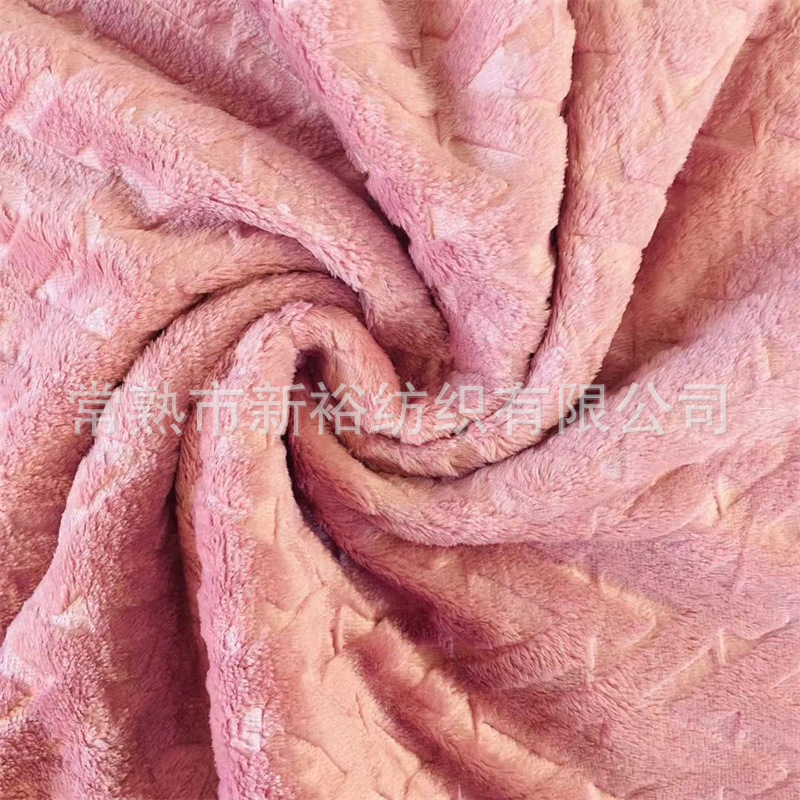 2021新款双面法兰绒压花系列  波浪纹 法兰绒压花家纺服装面料