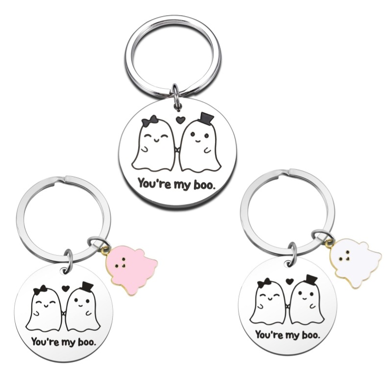 cute ghost keychain stainless steel for St. Valentine's Day for…