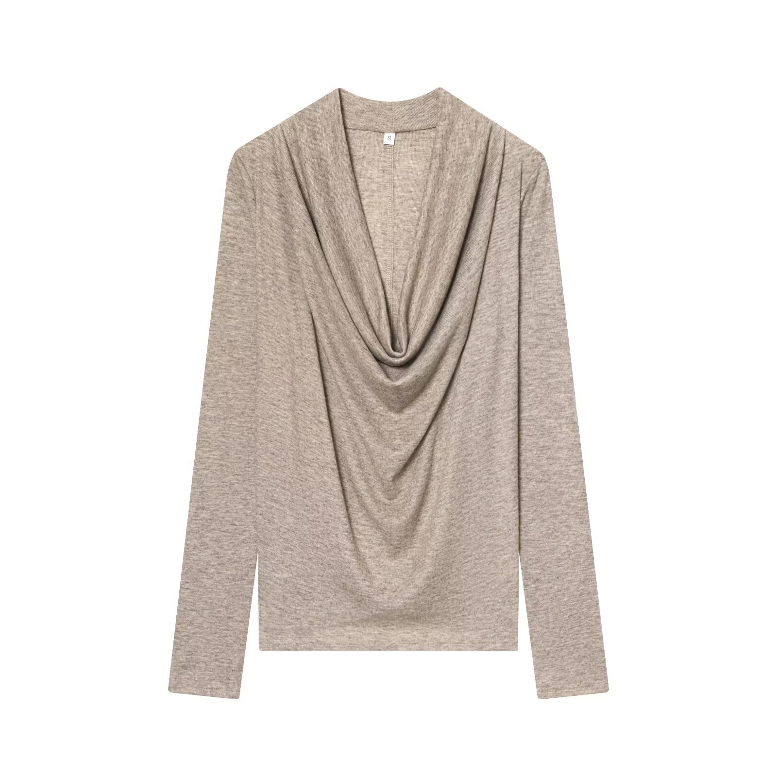 ng2510292 Cross-border European And American Women's Clothing, Popular On , Lyocell Draped T-shirt_ecoleips.com