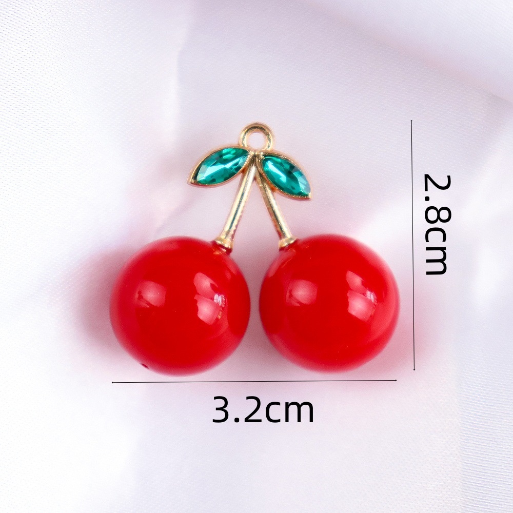 Colgante de frutas de aleación con gota de aceite, DIY pulseras y pendientes