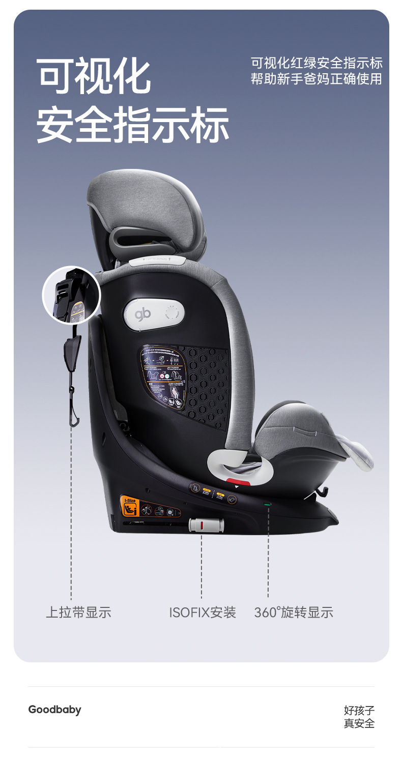 Gb Goodbaby Safety Cabin No. 1 Baby 8 Series High-Speed Kids 360 Rotating Car Safety Seat 0-12 Years Old