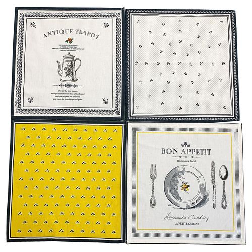 European simple teapot dinner plate small floral cotton placemat fabric napkin model room bowl mat student lunch insulation mat