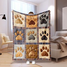 J 35856 Fleece Footprint Blanket ������ë̺ �羳ŷ������ѷ��