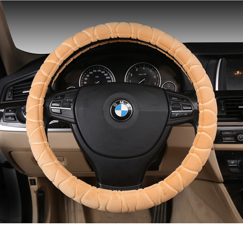 Car Steering Wheel Cover, Plush and Thickened, Non-Slip, Sweat-Absorbent, Breathable, Cute, Suitable for Both Men and Women, Universal for All Seasons