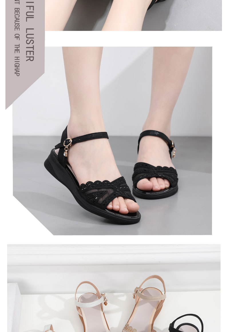 Sandal nữ đế bệt quai chữ V mềm mại chống trượt mùa hè — Màu đen chi tiết 16