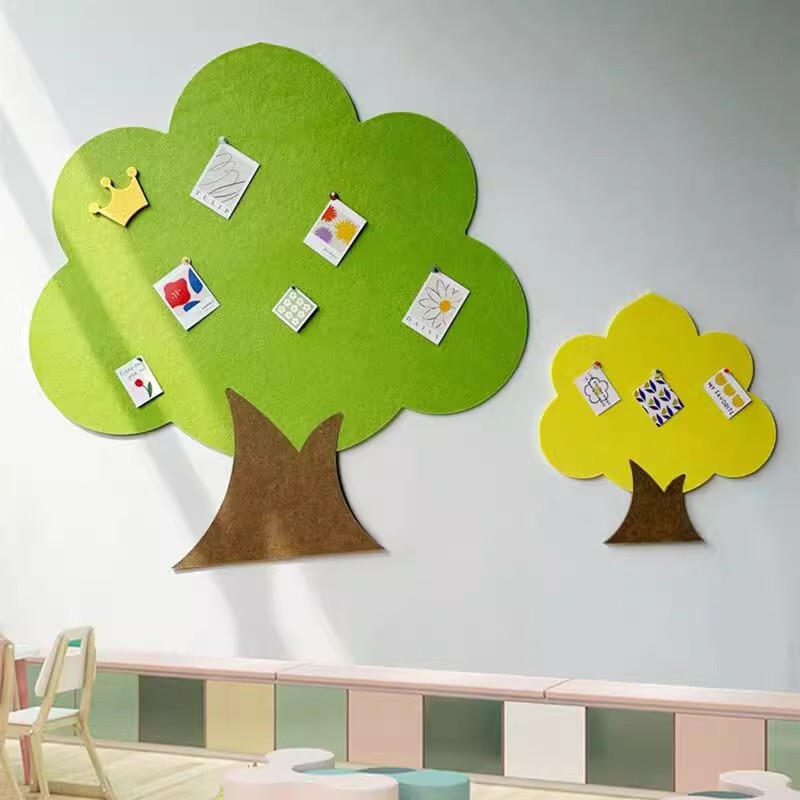Felt Board Kindergarten Wall Decoration Ring Creation Theme Wishing Tree Class Culture Wall Self-adhesive Big Tree Photo Wall Stickers