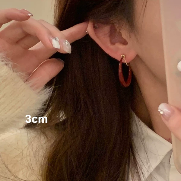 Mosquito coiled ear clip-3CM Ankora red earrings