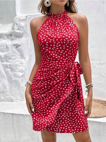 227g Weight Knee-Length Dress Length Type Sleeveless Sleeve Length Sheath Dress Dresses Type Sleeveless Sleeve Type Spandex, Polyester Fabric Type Mid Waist Waist Line Holiday Occasion High Neck Neckline Regular Fit Fit Type Solid Color Pattern Summer Season Women's Gender Vacation, Simple Style Style Wholesale Women's Vacation Simple Style Solid Color Holiday High Neck Sleeveless Sheath Dress 15