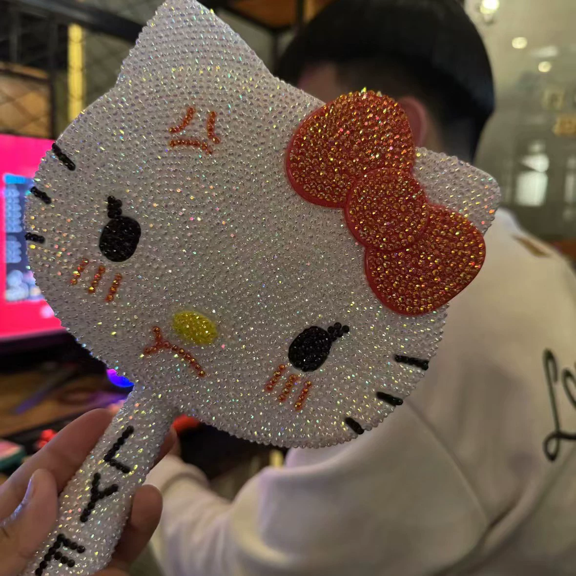 Привет Kitty, ручное зеркальце, DIY, с бриллиантовым обрамлением, подарок на день рождения