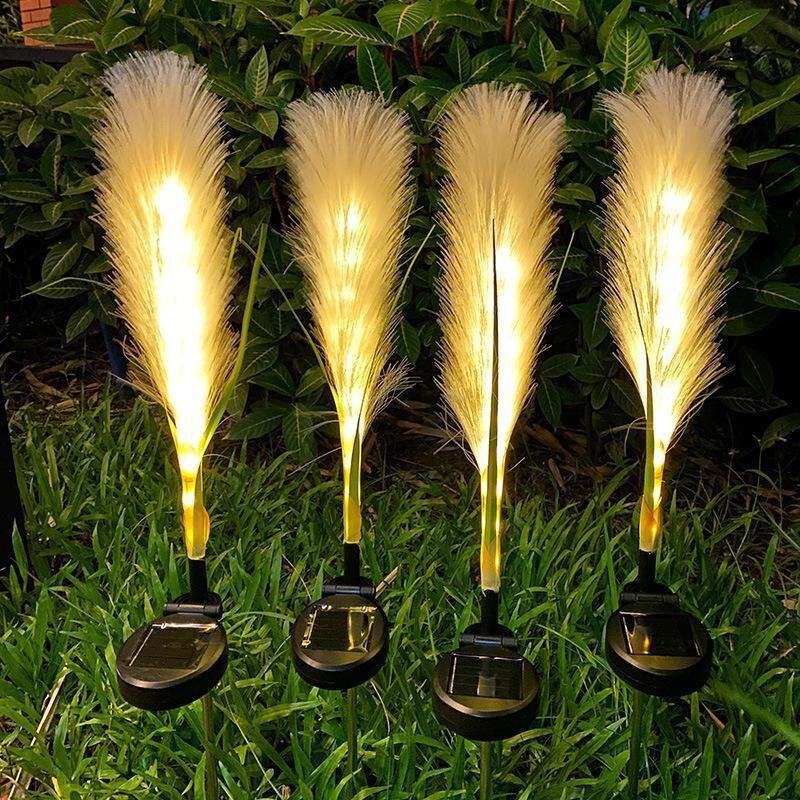 Led Solar Reed Lamp Outdoor Waterproof Ground Plug Lamp Woolen Silk Landscape Courtyard Garden Decorative Lawn Lamp