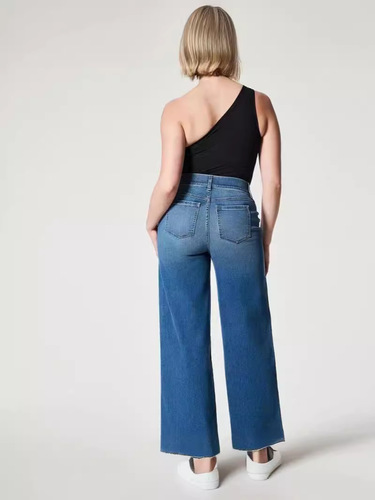  Amazon European and American Style Foreign Trade Denim Loose Comfortable Stretch Women's Jeans Wide-Leg Pants