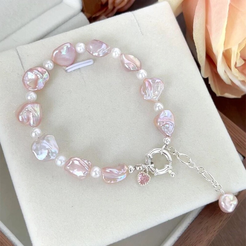 Casual Love Pink Pearl Bracelet 2025 New Design Niche High-Looking Temperament Personalized Fashion Bracelet