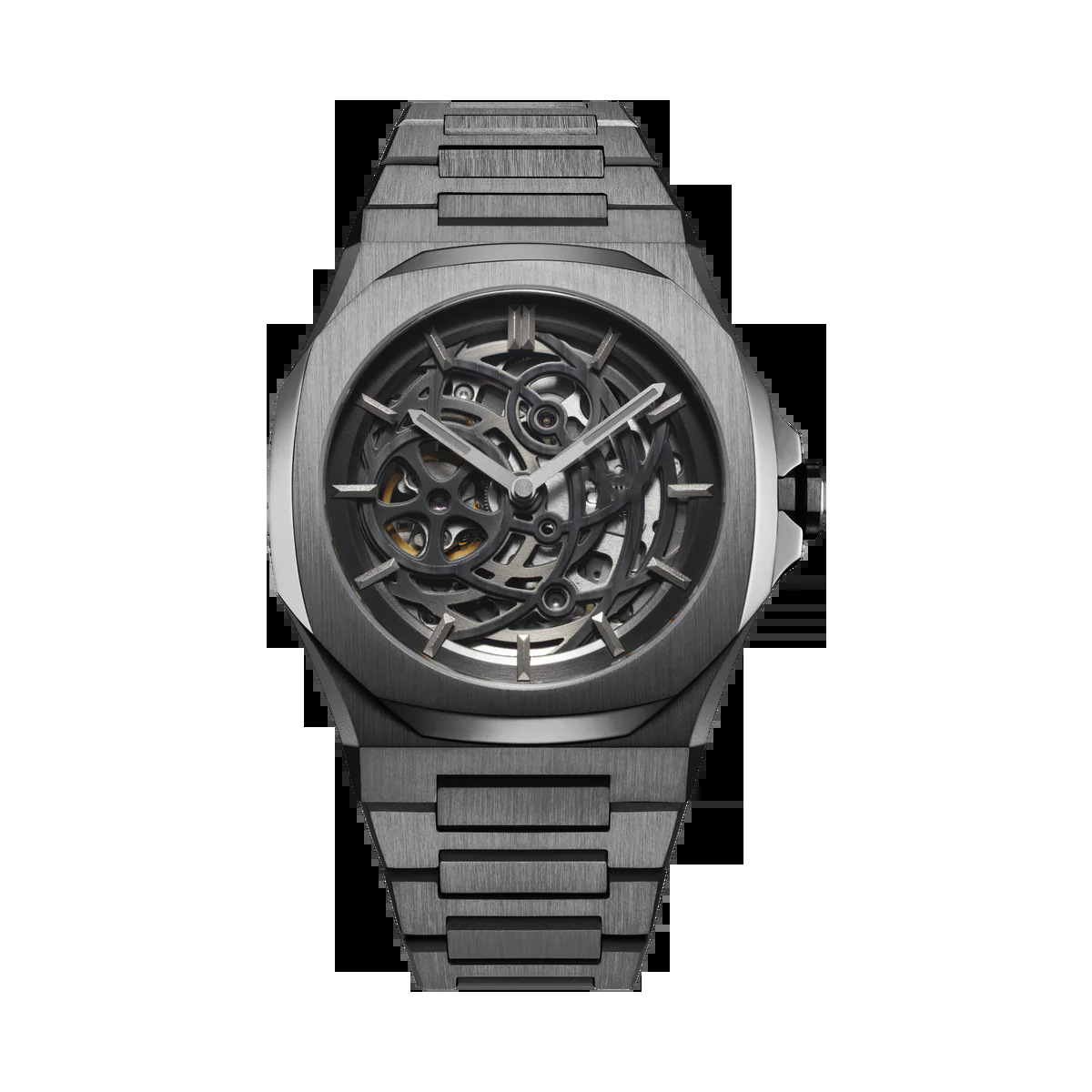 D1 reloj mecánico hueco con esqueleto de Milán reloj mecánico masculino impermeable reloj mecánico hueco de acero inoxidable