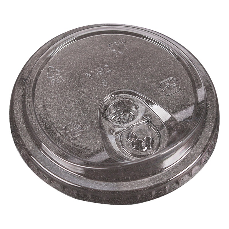 Disposable plastic cup lid 92/98mm transparent pet cold drink milk tea cover hemisphere cover flat cover takeaway packaging cup lid