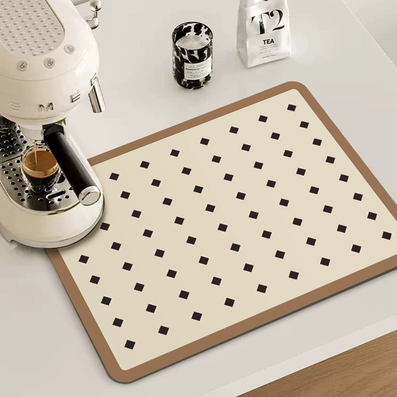 Современный скандинавский диатомовый грязевой коврик для воды Домашняя кухня Ресторан впитывает воду Нескользящие столовые коврики устойчивы к грязи моются чайные коврики