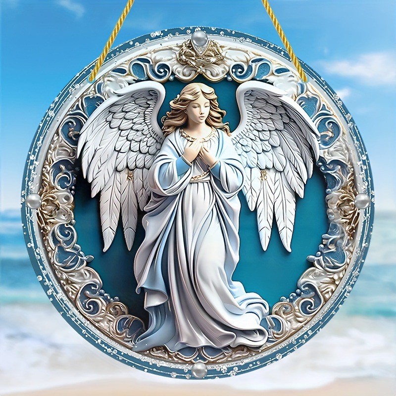 Decoración creativa transfronteriza acrílica disco plano colgar princesa de cuento de hadas belleza figura de captura de sol ventana decoración porche