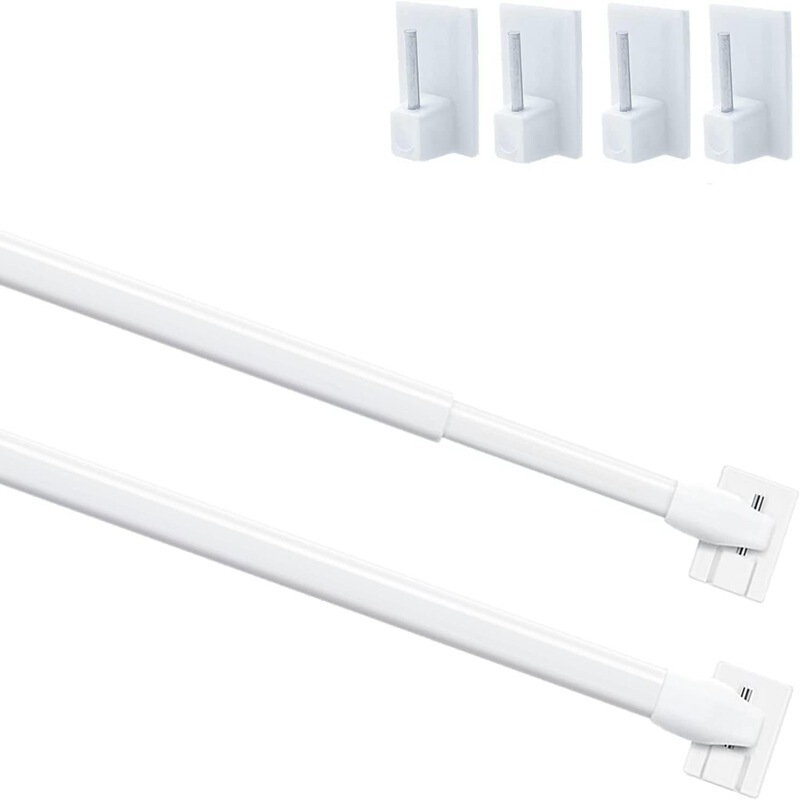 Strong Load-Bearing, No-Drill Telescopic Curtain Rod Set with 2 Rods and 4 Hooks for Bathroom Shower Curtains, Towel Hanging, and Home Use Strong Load-Bearing, No-Drill Telescopic Curtain Rod Set with 2 Rods and 4 Hooks for Bathroom Shower Curtains, Towel Hanging, and Home Use
