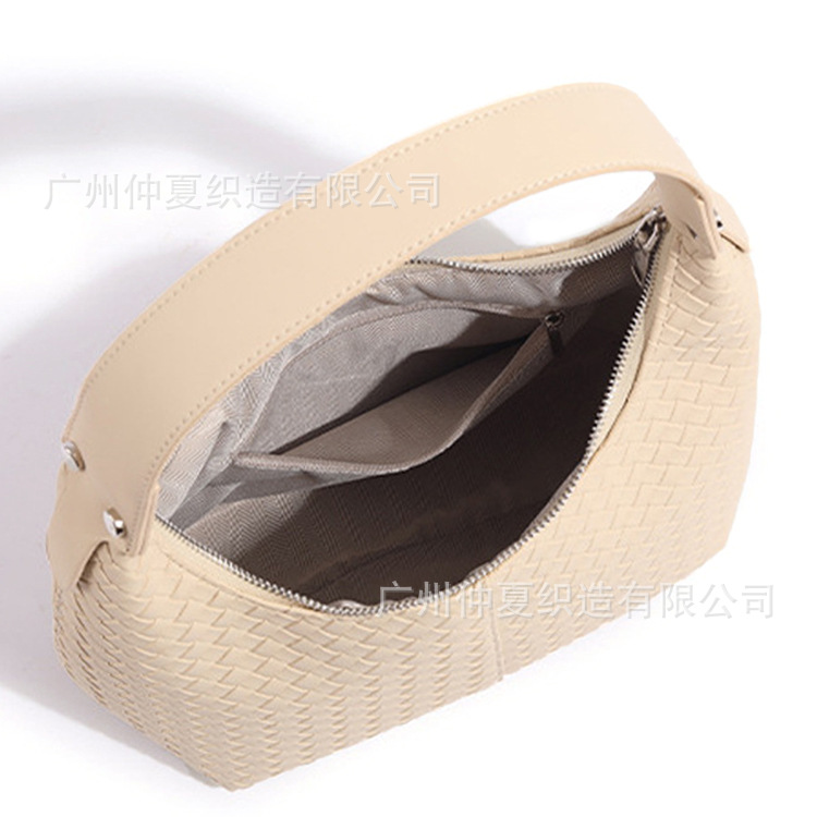 Cross-Border Women's New Versatile Comfortable Woven Bag Underarm Bag Baguette Bag Korean Style Niche Dumpling Shoulder Bag - Thumbnail 4
