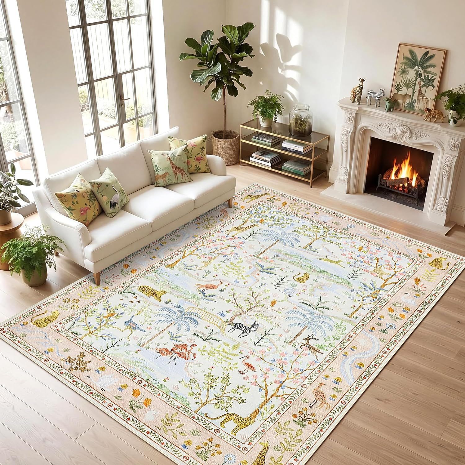 ethnic carpet made of faux fur
