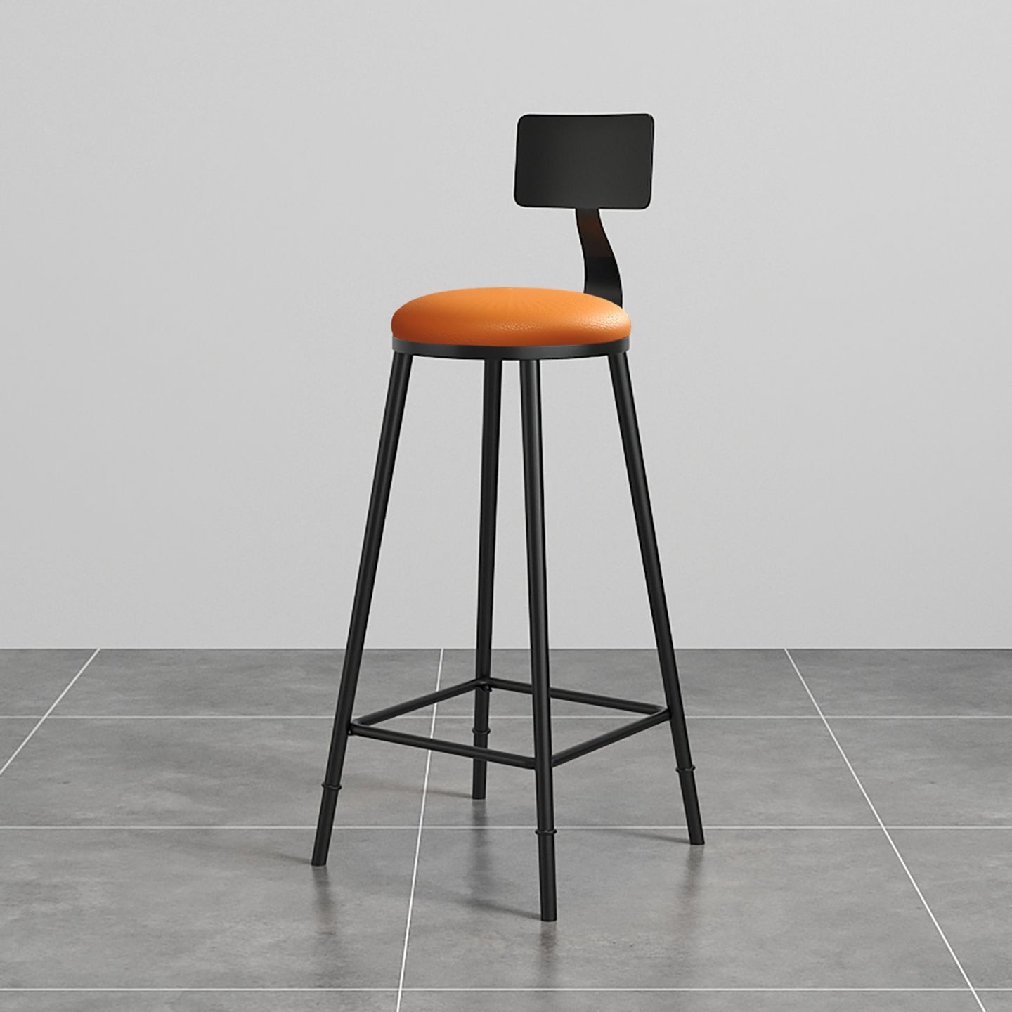 With back orange leather