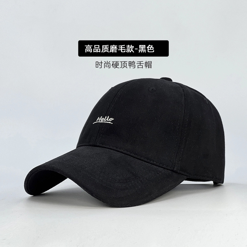 秋冬新款磨毛棒球帽女韩版大头围显脸小户外运动百搭硬顶鸭舌帽男|undefined