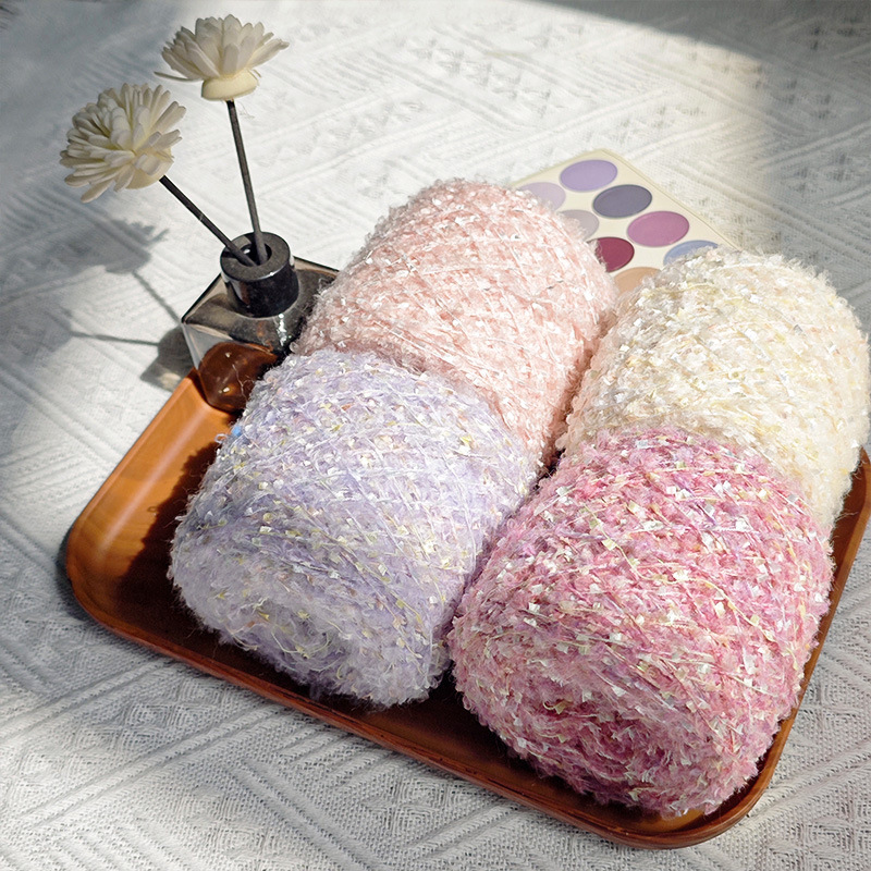 New Circle Thread Sequin Thread Hand Mixed Thread Scarf Knitting Crochet Characteristic Handmade DIY Bag Doll Yarn Ball