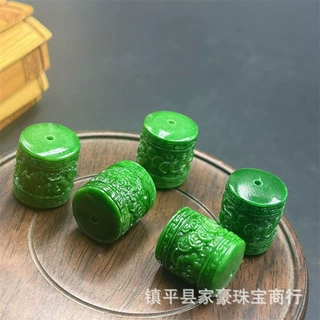 仿干青铁龙生雕花路路通散珠 龙珠仿干青米珠 桶珠diy配件 配饰