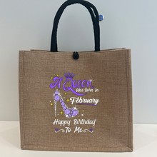 批发麻布女士手提袋可印logo化妆品购物袋情人节礼品袋学生补习袋