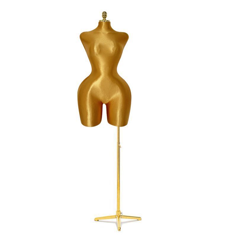 Oro europeo y americano Kardashian maniquí de pecho grande modelo de busto estante de exhibición gran trasero gorda modelo de ropa accesorios mujeres