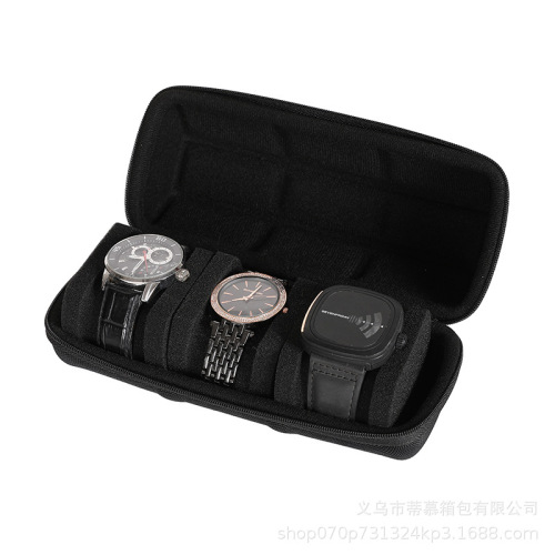 Portable watch storage bag suitable for Apple Huawei multi-card slot smart watch storage box with sponge inner support