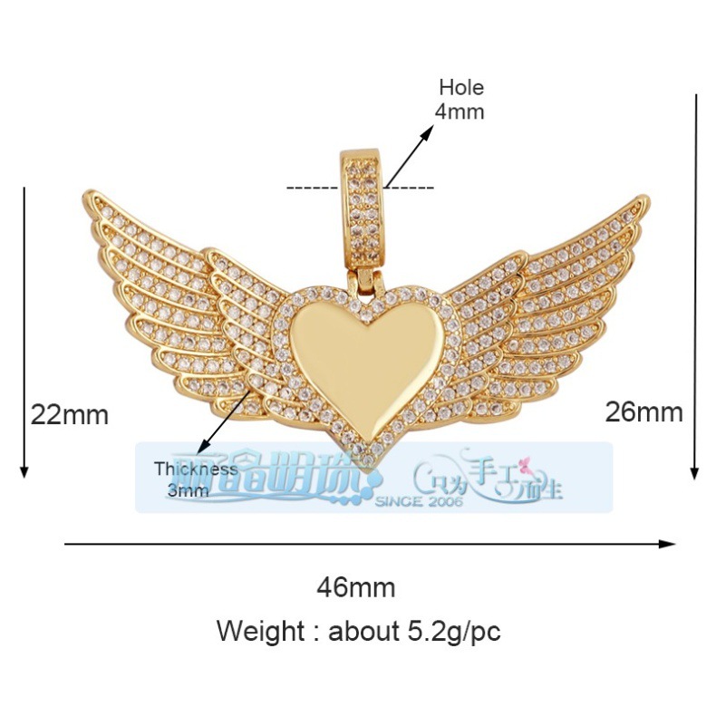 3g Weight Pendant Jewelry Making Type DIY Jewelry Accessories Classification 1 Piece Quantity Copper Material Heart Shape Pattern Hip-Hop, Vintage Style Style 1 Piece Copper Heart Shape Pendant 33