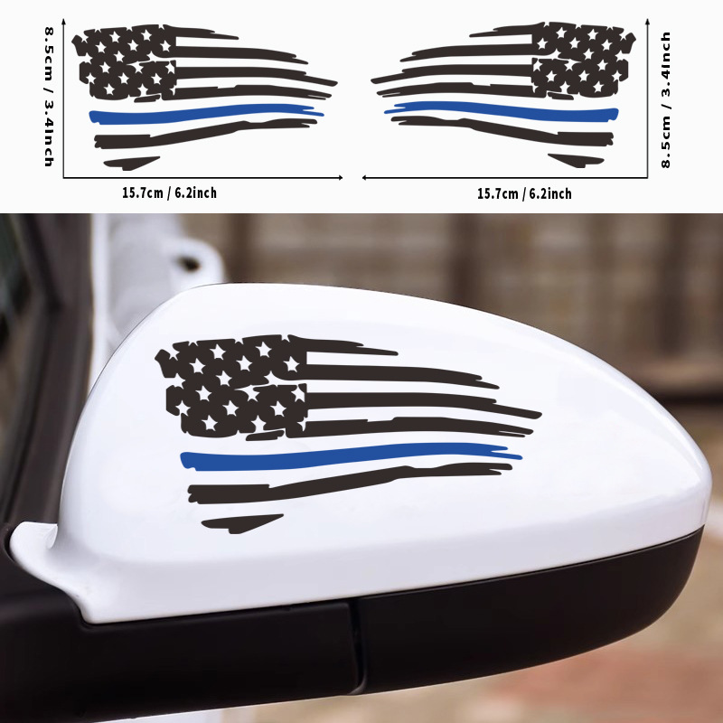 跨境亚马逊美国国旗汽车摩托卡车贴纸条纹贴花后视镜盖贴车身贴