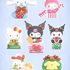 クロスボーダー新型アクリル平面サンリオ全シリーズ自動車装飾ストラップクリスマス家庭装飾セット