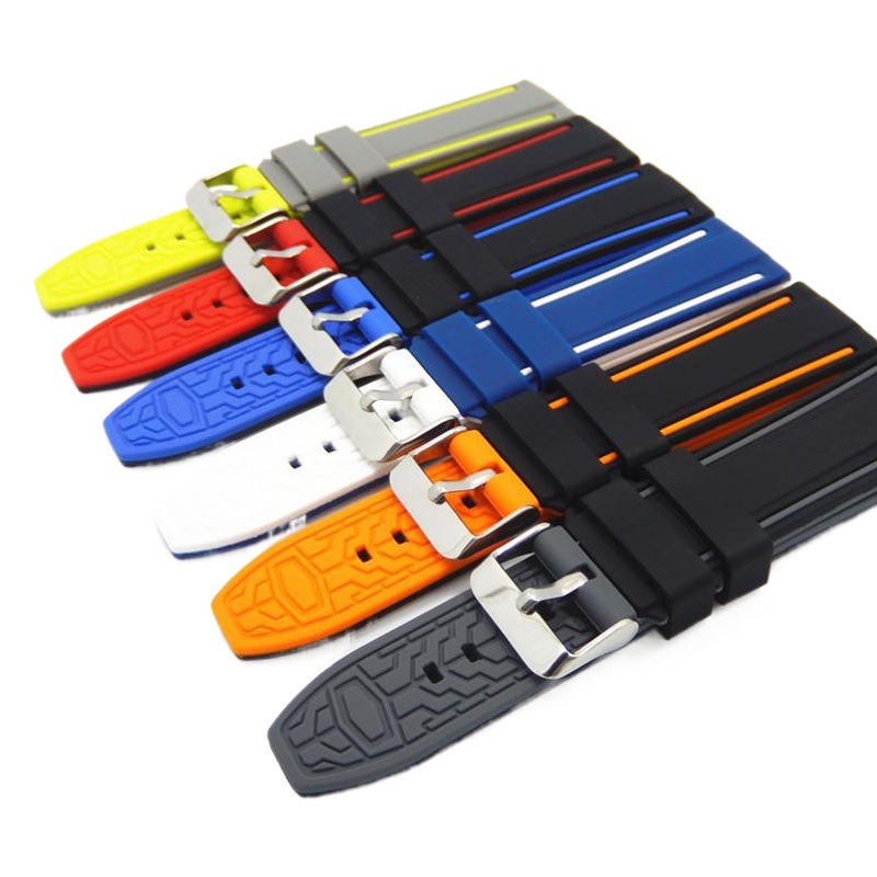 Compatible with Huawei and Samsung Two-Color Silicone Watch Straps, Apple Sports Sweat-Proof and Waterproof Watch Bands, and Bracelet Accessories