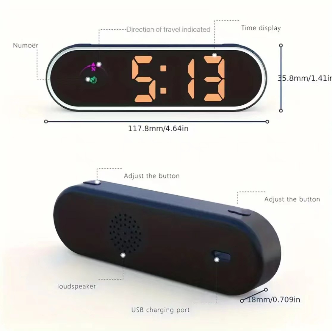 Direct from the manufacturer: New colorful car-mounted display HUD all-in-one device, switchable between KMH/MPH [for cross-mirror use]
