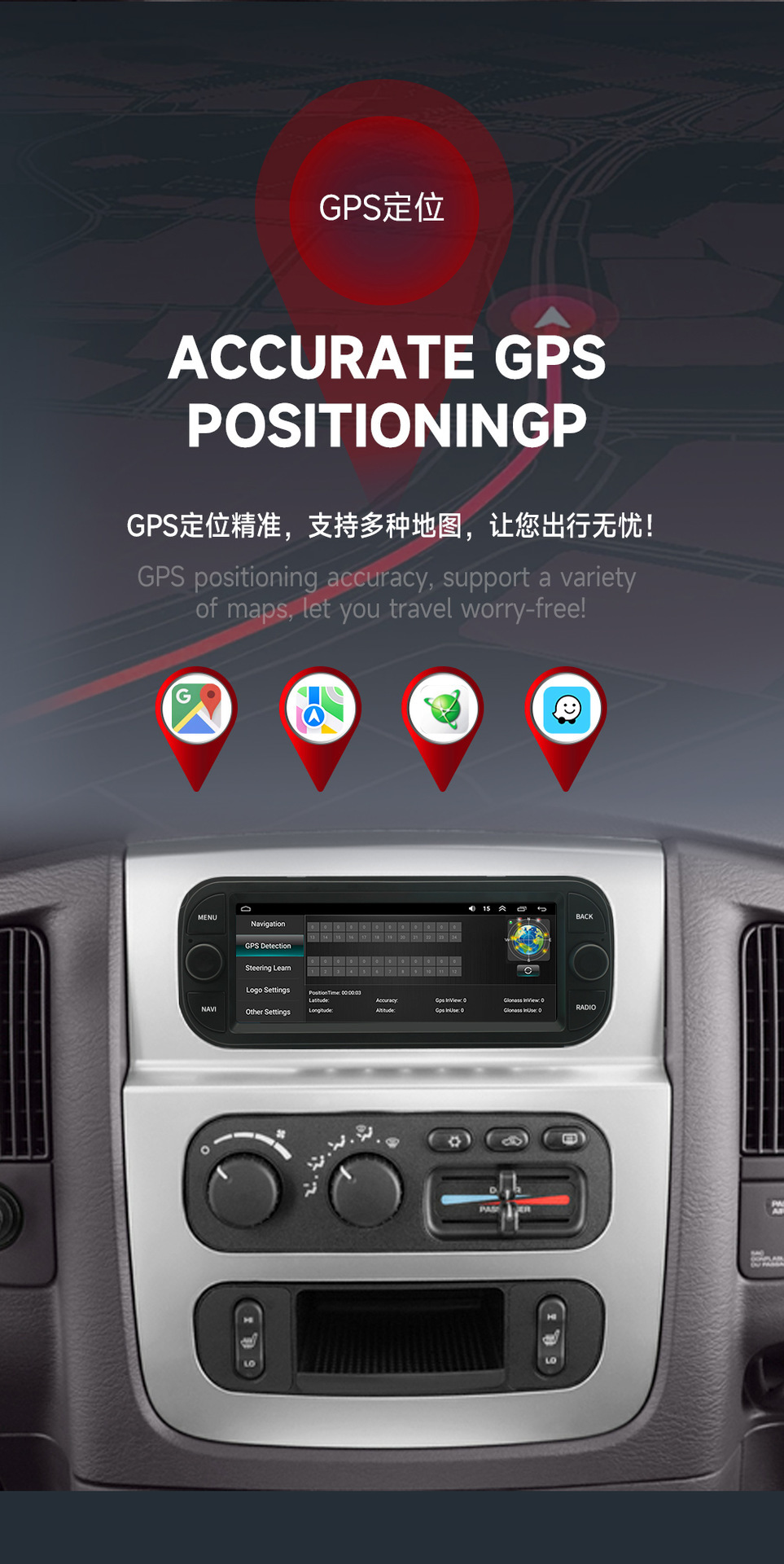 Suitable for Jeep, Dodge, Chrysler Grand Voyager 2012 Model Navigation All-In-One Car Gps Universal Model