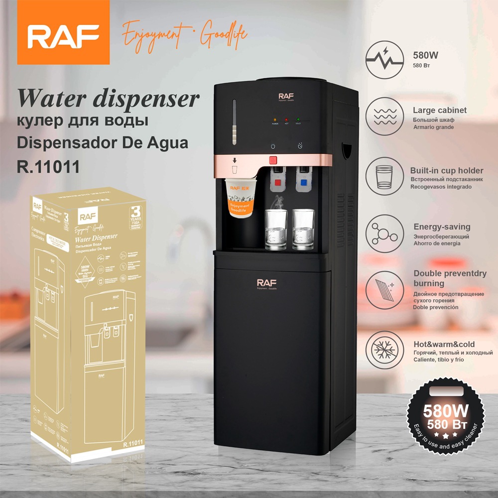 Dispensador de agua de compresor europeo RAF dispensador de agua vertical de barril doméstico dispensador de agua caliente y caliente dispensador de agua vertical