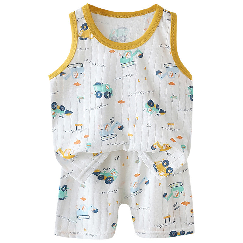 Chaleco infantil de algodón nuevo verano 2026 tipo delgado un juego de niños de verano Baby Baby ropa de verano para niños