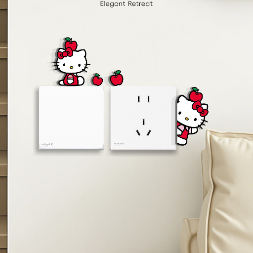 Apple Kitty Switch Frame Cover Creative Switch Decoration Acrylic Switch Sticker Small Wall Decoration Wall Sticker Apple Kitty Switch Frame Cover Creative Switch Decoration Acrylic Switch Sticker Small Wall Decoration Wall Sticker